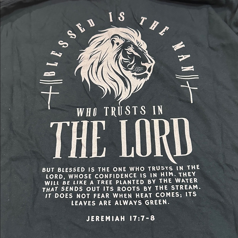 Blessed Is The Man Who Trusts In The Lord" T-Shirt Christian Tee Shirt NWOT XL - Picture 2 of 3